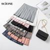 High Waist Plaid Pleated Skirt Women Short Skirt Skirt High Waist A-line Plus Size Skirt