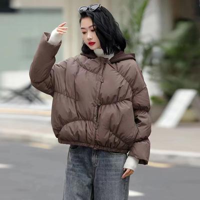 Высококачественная вязаная шапка из пуха белой утки, пуховик женский короткий 2025 зимняя мода, лоскутный теплый литературный жакет