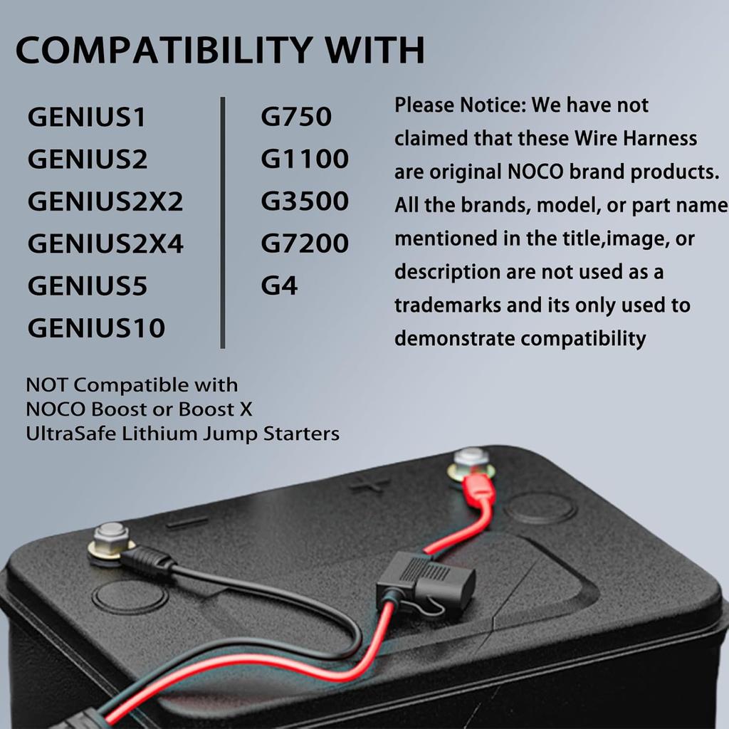 2 Pack GC002 X-Connect Fit For NOCO Battery Charger Accessories,M6 (1/4In) XL Eyelet Terminal,Smart Batteries Trickle Charger Cable