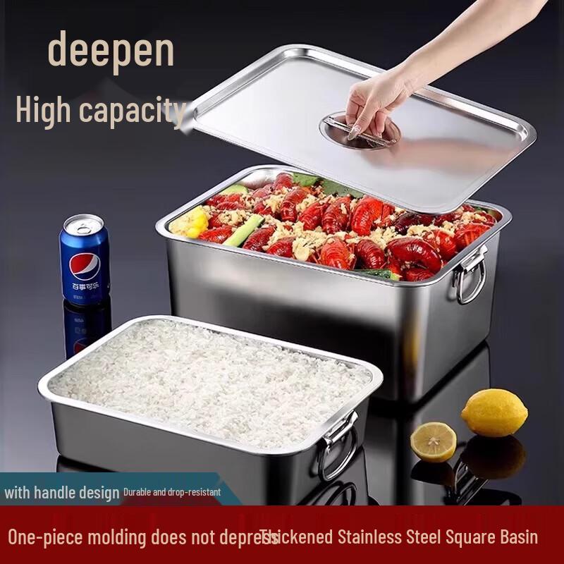 Venus Stainless Steel Deep Rectangular Buffet Pan with Handles