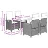 VidaXL Ensemble à Manger de Jardin avec Coussins 5 pcs, Table et Chaises avec Dossier Réglable, Meubles d'Extérieur Patio 3212333