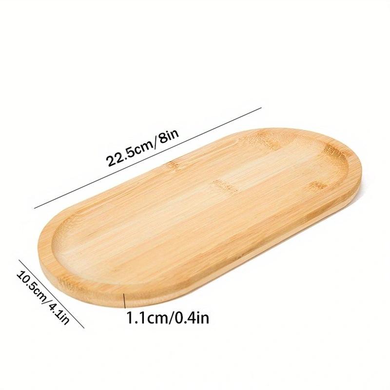 JJTZ Bamboo Oval Tray Toilet Tank Storage Tray Living Room Counter Top Organizers for Small Things