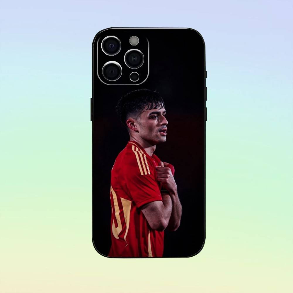 Чехол для телефона с изображением футболиста Барселоны Педри №8 для iPhone 17, 16, 15, 14, 13, 12, 11, Мягкий силиконовый черный чехол