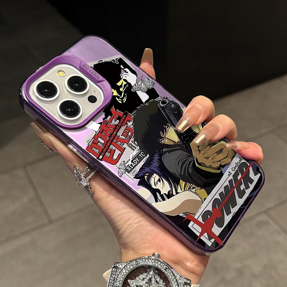 Anime Cowboys Bebop Phone Case for iPhone 17 Air 16 16e 15 14 Plus 13 12 11 Pro Max X Xs XR 8 Colorful Silver Hard Cover