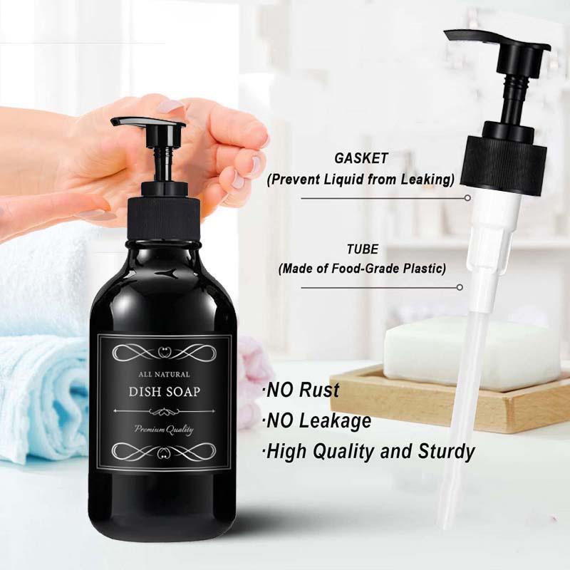 500 мл/16,9 унций, 2 шт., дозатор для мытья тела, мыла для рук и мыла для мытья посуды с насосом, бутылка для мыла для ванной комнаты с 6 водонепроницаемыми этикетками