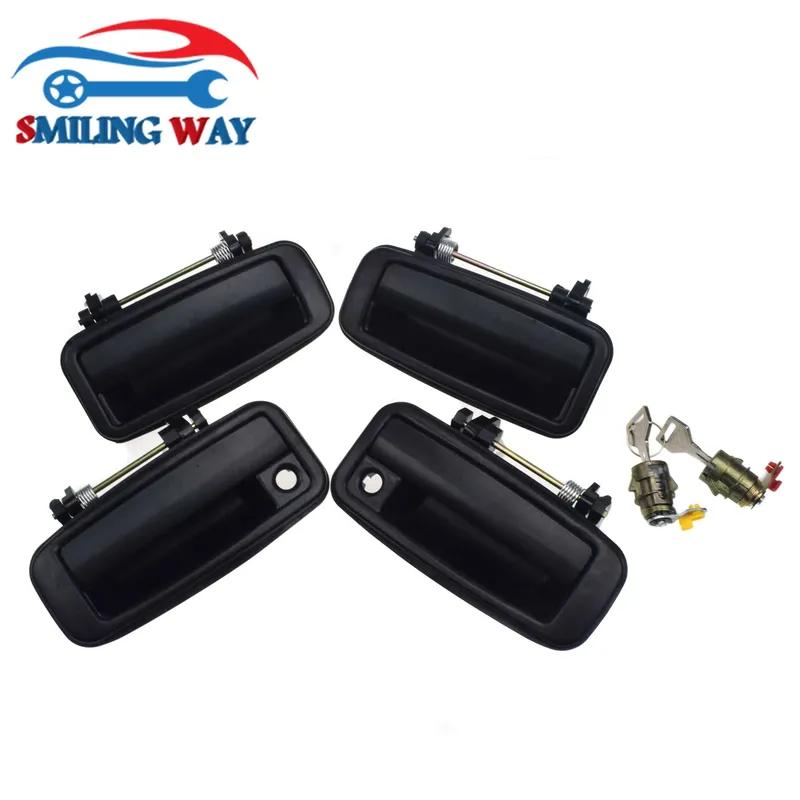 6 Pcs Black Outside Door Handle Front Rear Left Right & Door Locks For Toyota Corolla Geo Prizm 1.6L 1988 1989 1990 1991 1992