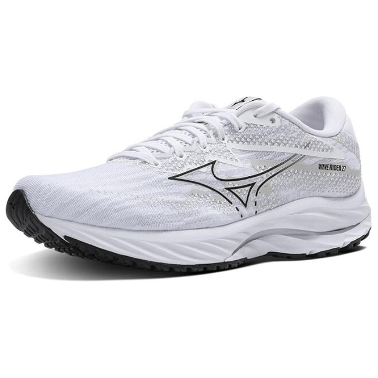 Mizuno Wave Rider 27 White Black Unisex Sneakers J1GC230358