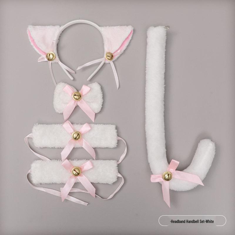 Милый кошачий косплей-набор: Ободок с кошачьими ушками, перчатки-лапки и аксессуар-хвост