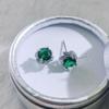 The Wind Is Small and Fresh, Imitation Zircon, Full of Diamond Buds, Stud Earrings, Women's White Gold, White Gold, Zircon Inlaid Fashion Earrings