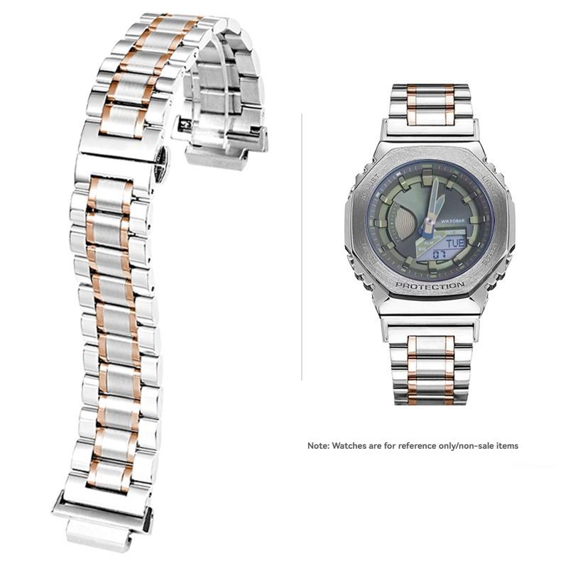 Ремешок для часов из нержавеющей стали для Casio G-SHOCK GBM-2100/GM-2100/GA-2100 Ga2110 Модифицированный восьмиугольный браслет Запасной ремешок 16 мм