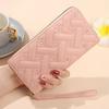 Women's Pu Leather Wallets Credit Card Holder Long Zipper Clutch Female Coin Purses Heart Embroidery Money Bag Wristlet Handbag