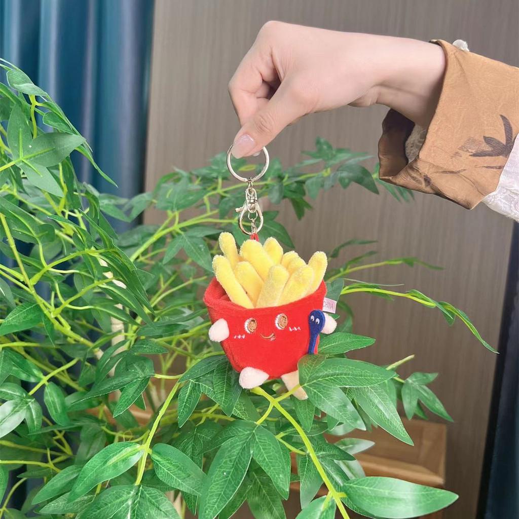 Французский Милый Мультяшный Картофель Фри Гамбургер И Хот-Дог Плюшевые Брелки Фигурки Мини