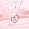 Оригинальное ожерелье Love Pink Diamond, женская легкая роскошная нишевая цепочка на ключицу из полого циркония в форме сердца из нержавеющей стали