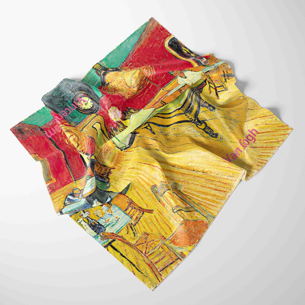 2025 Oil Painting Silk Scarf For Women New Print Female Foulard Scarfs Handle Kerchief Fashion Head Foulard Square Scarves