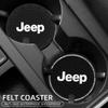 AIY5   Car Waterproof Anti Slip Mat Coaster Silicone Water Cup Mat For Jeep Grand Cherokee Wrangler JK Gladiator Compass Renegade