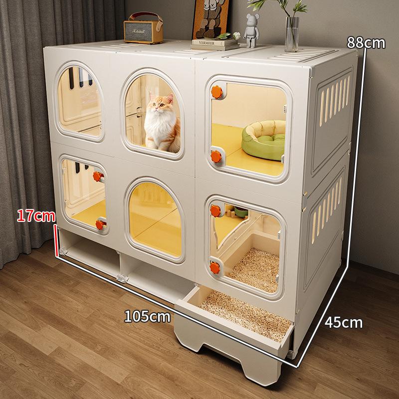 Интегрированная Кошачья Вилла с Туалетом для Маленьких Квартир – Компактный Кошачий Домик с Одной Комнатой и Прихожей