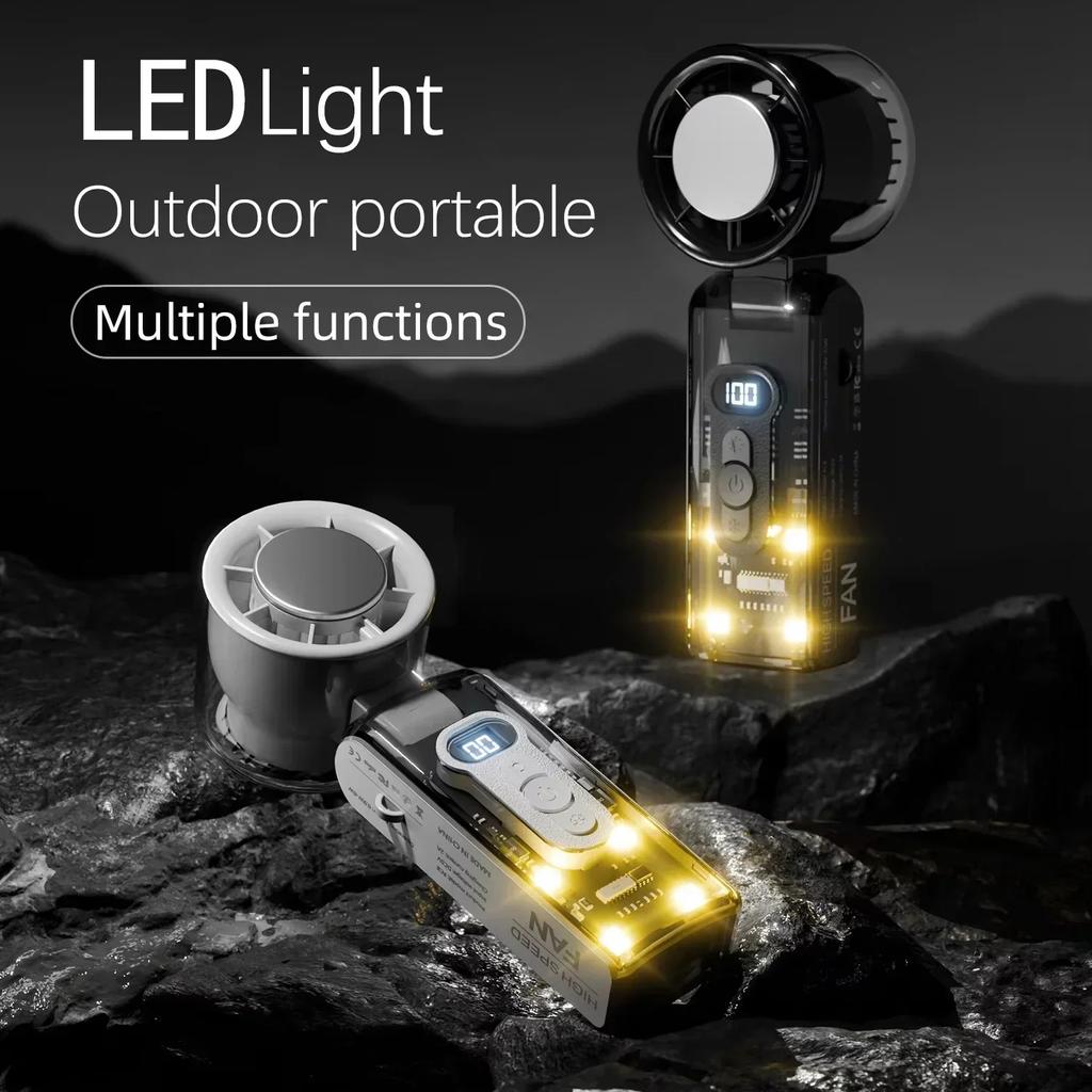 3600mAh Portable Fan Refrigeration Mini Handheld Fan Turbine High-speed Violent Electric Fan Foldable Neck Ice Pack Small Fan