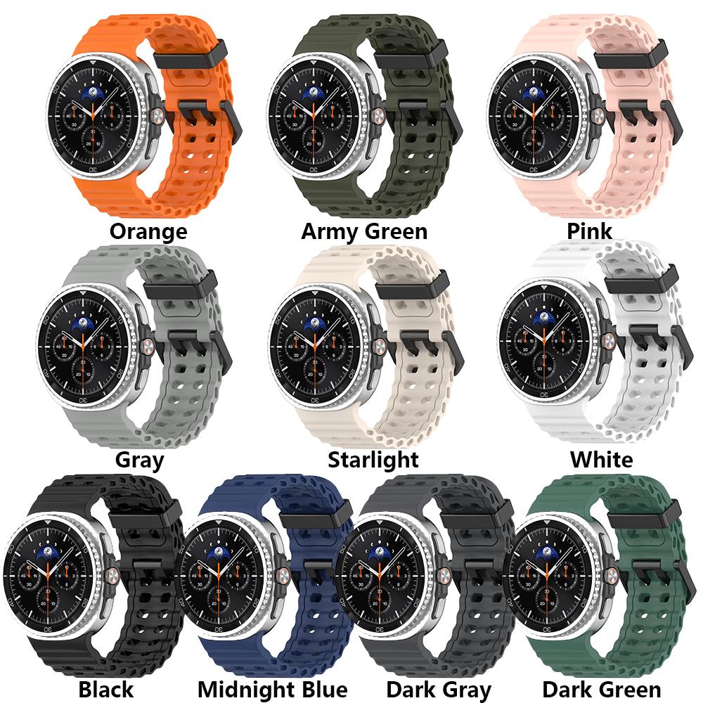 Marine Band For Samsung Galaxy Watch 8 Classic 46mm Sports Silicone Strap For Galaxy Watch 8 40mm 44mm Watchband Bracelet Accessories
