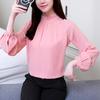 SURWENYUE модная шифоновая блузка с длинными рукавами, женская рубашка, женские блузки, женские топы, розовая блузка OL