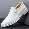 2025 Spring and Autumn New Men's Business Dress Leather Shoes Men's Leather Breathable Casual White Leather Shoes Pointed Shoes 062
