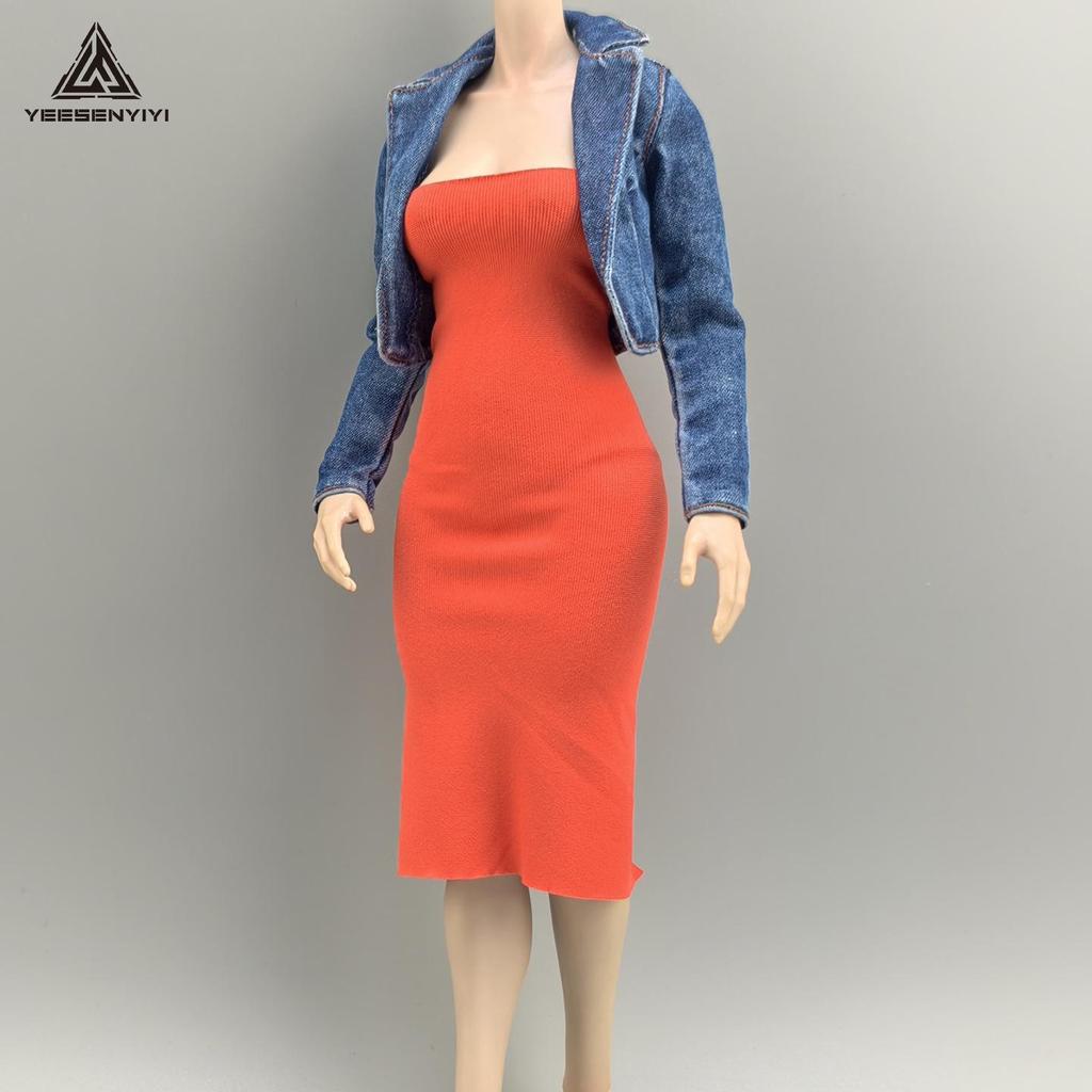 Платье без бретелек с высоким разрезом, эластичное, масштаб 1/6, для BJD куклы - Модель AT210 от VERYCOOL