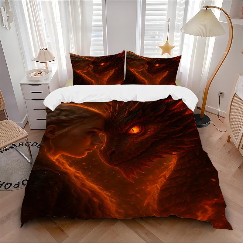 Dragon Bond Bedding 3 Piece Set Hd Print Duvet Cover Pillowcases For Teens Adult Bedroom Decoration Christmas Gift C9211369