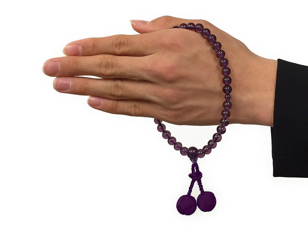 Нэндзюдо в Японии Молитва Аметист Кристалл Прочные гроздья, которые мнутся бусины Домашние четки ручной работы для женщин, которые могут использоваться всеми сектами