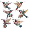 Hummingbird Christmas Ornaments Glitter Rhinestones Floral Hummingbird Ornaments for Christmas Tree 2D Acrylic Keepsake Gifts for Bird Lovers