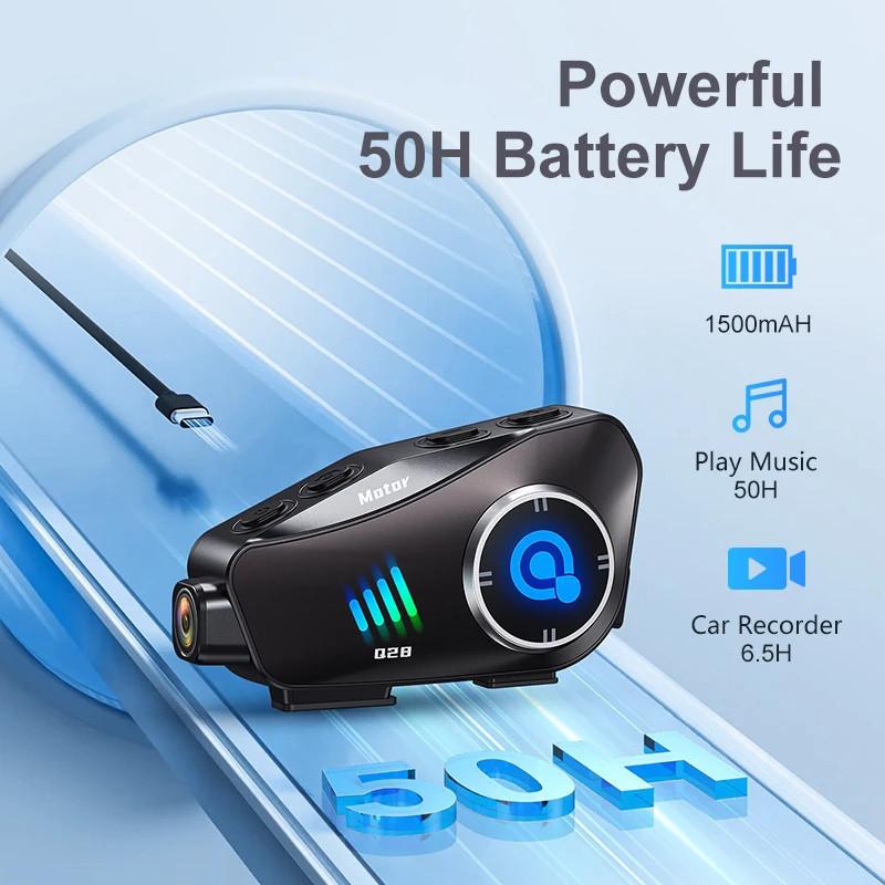 Q28 Мотоциклетный шлем Bluetooth-гарнитура и 1080P HD беспроводная камера с супер широкоугольным объективом, водонепроницаемый WiFi-видеорегистратор для вождения мотоцикла, катания на лыжах