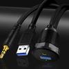 3-футовый светодиодный индикатор Водонепроницаемый порт AUX 3,5 мм Автомобильное крепление Встраиваемый кабель USB 3.0 Панель приборной панели