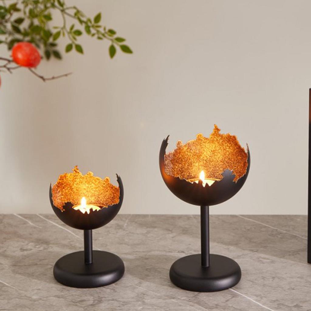 2pcs Vintage Metal Candlestick Romantic Irregular Candlestick Smooth Finish for Home Wedding Party Decor
