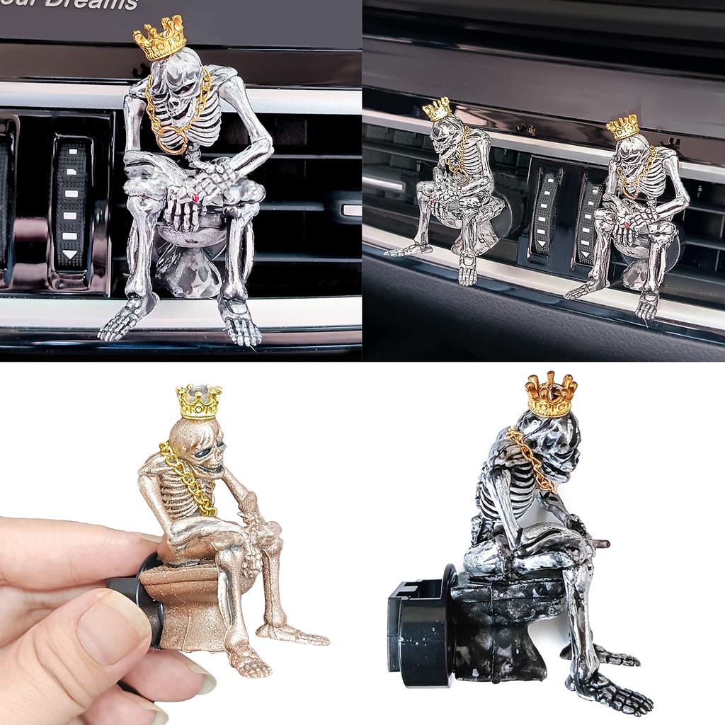 Освежитель воздуха в автомобильном дефлекторе с черепом в форме орнамента Диффузор эфирных масел Свежий воздух в дефлекторе Ароматерапия Автомобильные аксессуары