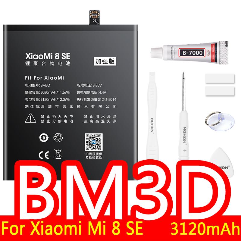 Replacement Battery NOHON For Xiaomi Mi 5 6 9 Pro SE 10 POCOPHONE F1 CC9 CC9E 9Lite A3 4C Max2 MIX3