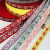 1.2Cm Ethnic Style Small Flower Jacquard Webbing Festival Decorative Ribbon Jewelry Clothing Luggage Accessories
