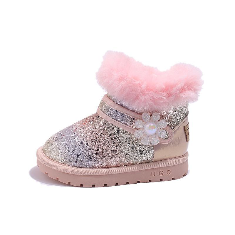 Kids Warm Fleece Lined Waterproof Winter Snow Ankle Boots For Boys And Girls