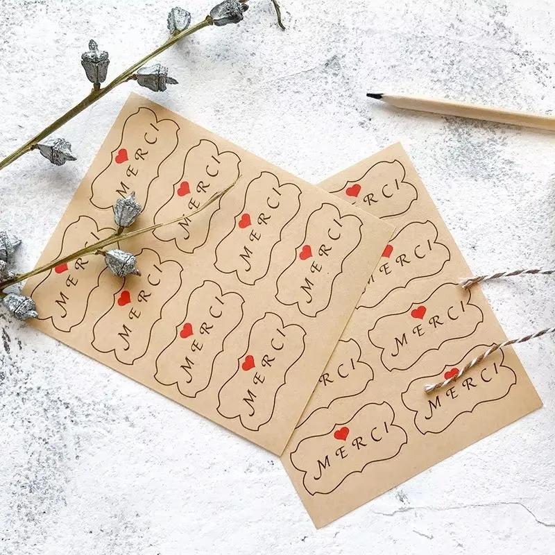 10 Sheets Adhesive Baking Seal Sticker for Christmas Party Favor Gift Bag Candy Box Decor Simple Blessing Words Gilding Sticker