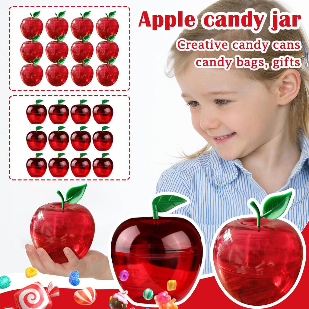 12 Sets Plastic Container For Teacher, Large Shaped Candy Jars Boxes, Teacher Week Appreciation Gifts Graduation Back To School Ornaments For Party