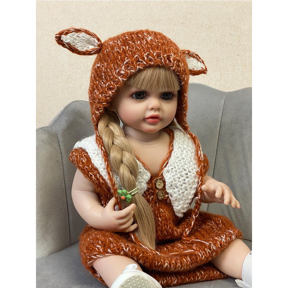 55 см кукла реборн, силиконовая водонепроницаемая кукла всего тела для маленьких девочек, принцесса, реалистичная мягкая сенсорная игрушка для детей