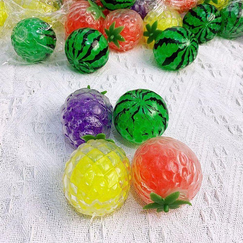 1pc Squishy Texture Fruit Squishy Stress Balls Strawberry Fidget Toys New Dough Ball  Sensory Play