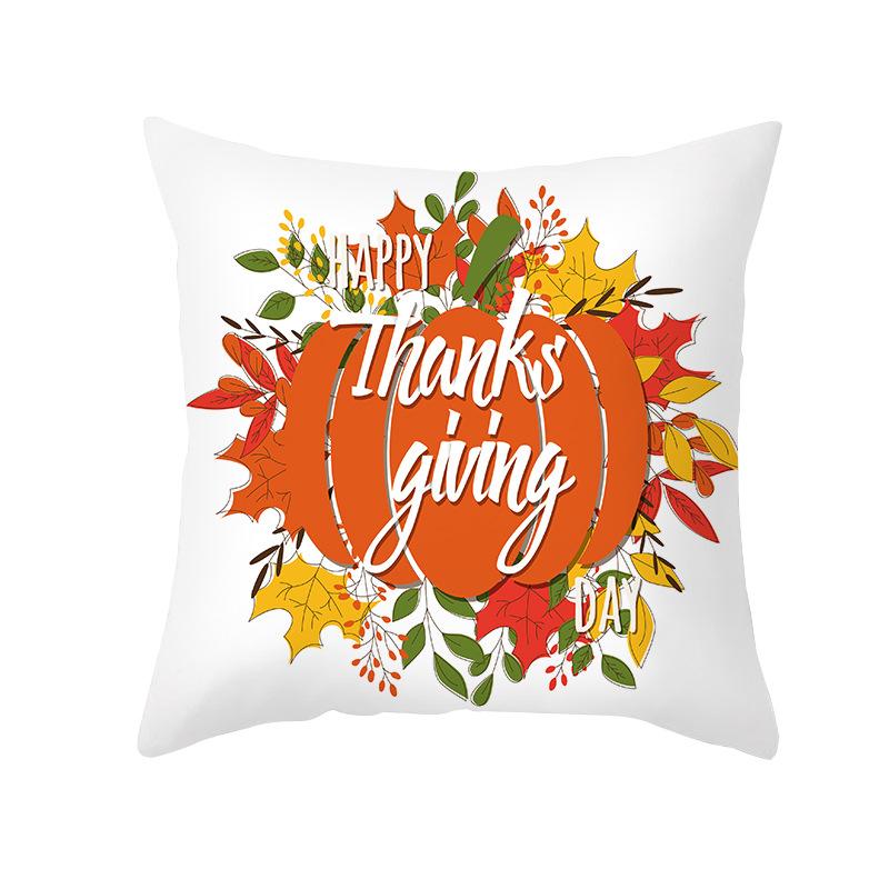 New Pumpkin Thanksgiving Pillow Cover Ins Nordic Peach Skin Printed Cushion Cushion Cover Home Products