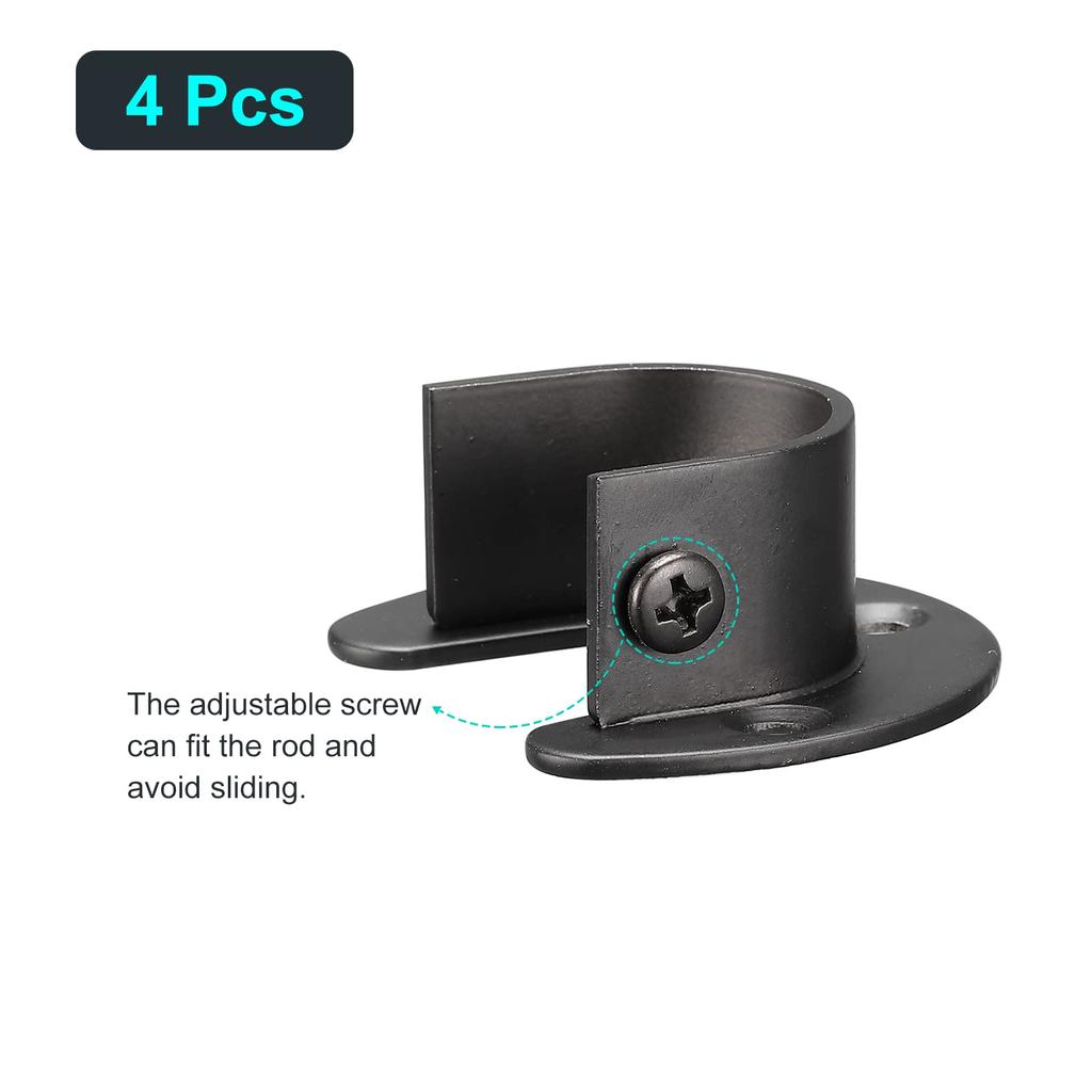 Uxcell Фланец для штанги из нержавеющей стали Торцевой кронштейн для штанги 28 мм для ванной комнаты, гардероба Набор из 4 розеток, держателей, опор, диаметр, винты, шторы,