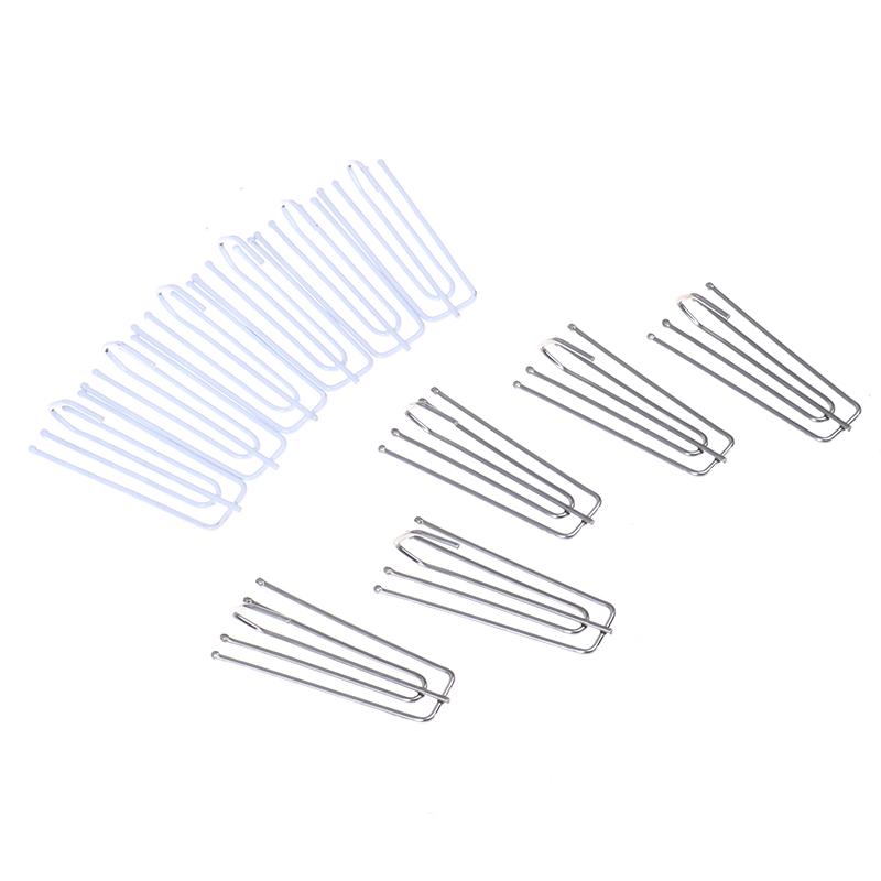 50 шт. Металлический крючок для штор с четырьмя зубцами, не ржавеющий, лента для штор, кольцо-зажим для шторной ткани