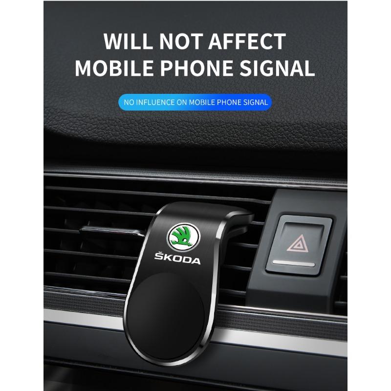 Автомагнитный L-образный Автомобильный Держатель для Телефона GPS Эмблема Для Skoda Octavia Superb Rapid Kodiaq Karoq Fabia Kamiq Roomster Citigo