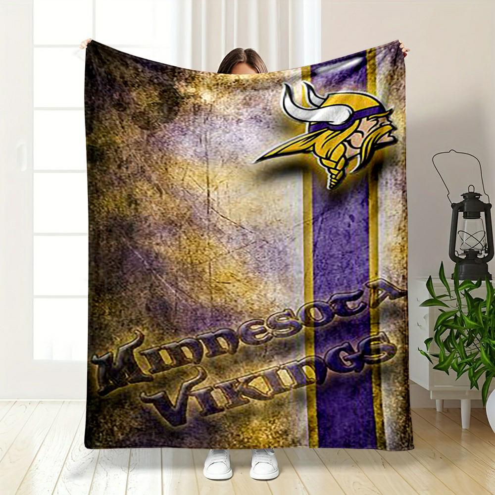 Плед с логотипом Minnesota Vikings Фланелевый плед для спальни, гостиной, дивана и для сна на диване.