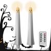 Halloween LED Ghost Candle 2Pcs Flameless Taper Candles With Remote Candles Battery Operated Horror Prop Halloween Decor
