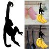 Black Banana Monkey Hook Rack - Metal Hanging Storage Organizer For Kitchen, Bathroom, Bedroom - Creative And Fun Gift For Animal And Fruit Lovers