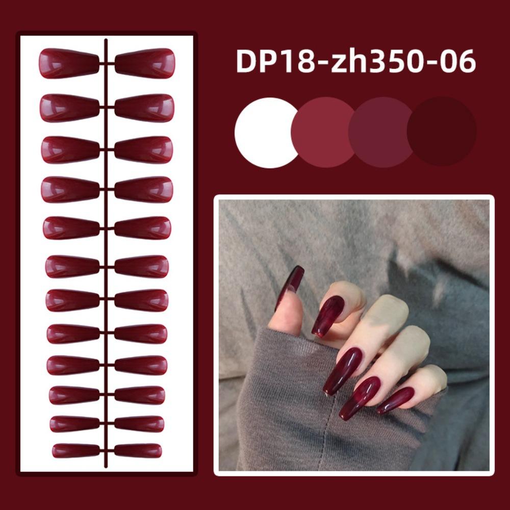 24 шт. Накладные ногти короткой трапециевидной формы с полным покрытием, съемные ногти для прессования, однотонные накладные ногти, женские