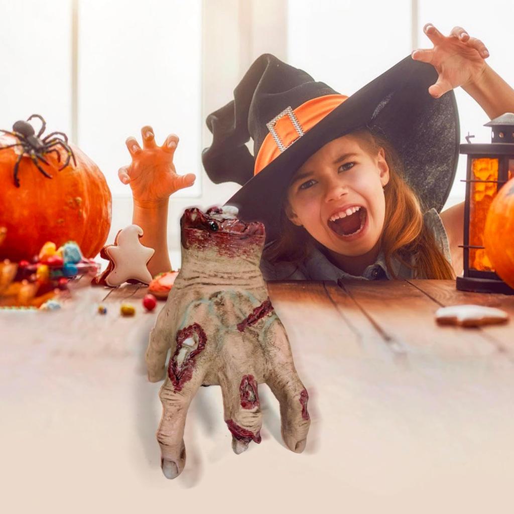 Halloween Animatronics Crawling Hand Decorations, Sound Activated With Creepy Sound, Scary Motion Haunted House Holiday Severed Hand Decor Horror Prop