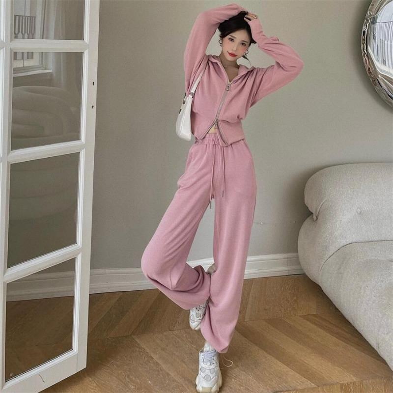 Sport Sets Autumn and Winter Fashion Temperament Sports Suit for Women Early Autumn Hooded Sweatshirt Slimming and Loose Korean Casual Two-piece Set