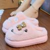 Pink Bow Lovely Bear Fluffy Shoes for Woman Slippers Home Warm Ladies Winter Flip Flop Designer Chunky Loafers Slides Women